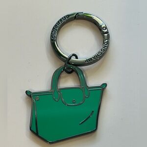 Longchamp Green Metal Key Holder